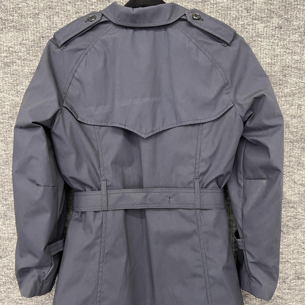 Air Force Military Trench Coat Women 12R Navy All Weather Double Breasted Belted - Picture 4 of 7